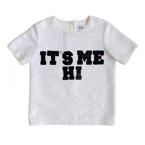 White Sequin 'It's Me Hi' Swiftie Top - adult NWT!!